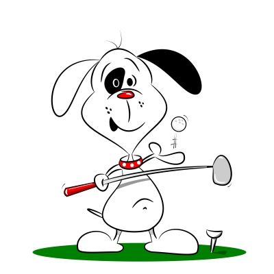 Dog-Playing-Golf