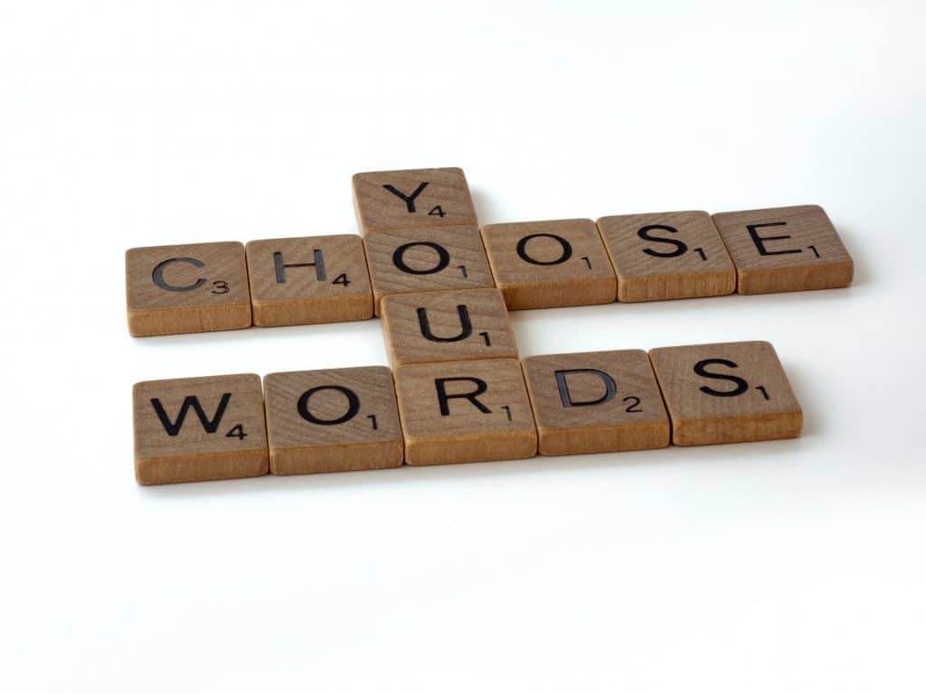 Choose Your Words scrabble letters